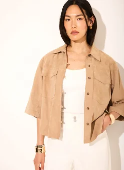 New Suede Oversized Shirt Shirts & Blouses