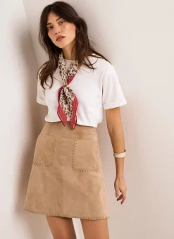 Suede Stitch Mini Skirt Mini Skirts|Skirts