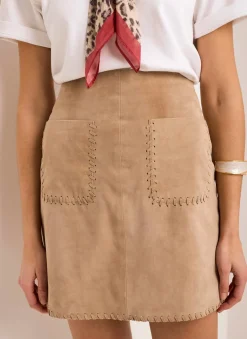 Suede Stitch Mini Skirt Mini Skirts|Skirts