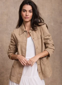 Best Suede Stitch Shacket Jackets|Leather & Suede Jackets