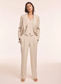 Neutral Tapered Buckle Detail Trousers Trousers