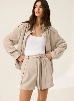 Discount Tie Waist Shorts Wide Leg Trousers|Shorts