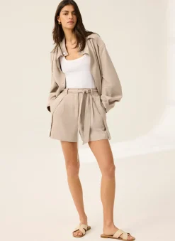 Discount Tie Waist Shorts Wide Leg Trousers|Shorts