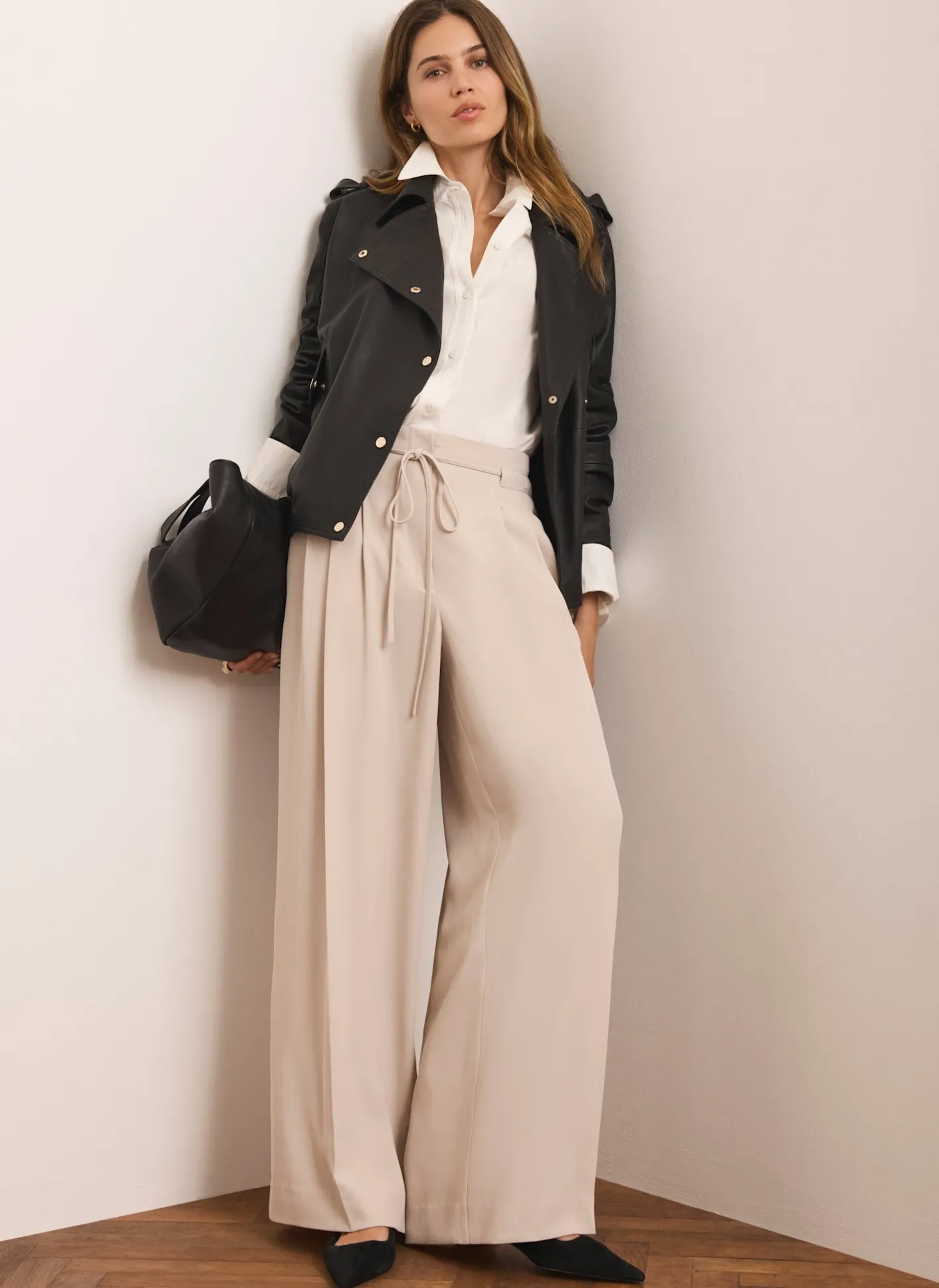 Best Tie Waist Wide Trousers Wide Leg Trousers|Trousers