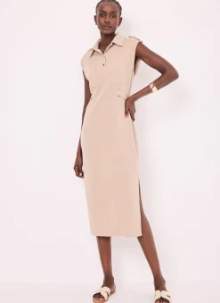 Utility Midi Dress Midi Dresses|Shirt Dresses