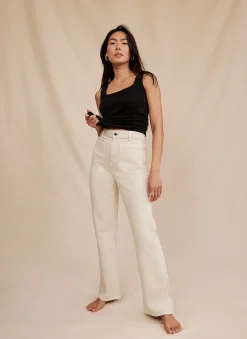 Sale Wash Relaxed Bootcut Patch Pocket Jeans Jeans|Flared Jeans