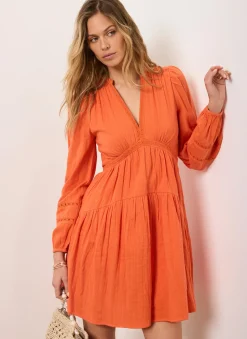 Hot Cotton Cheesecloth Mini Dress Summer Dresses|Mini Dresses
