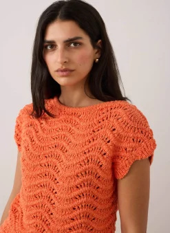 Online Embellished Crochet Knit Top Knitted Tops|Knitted Tops