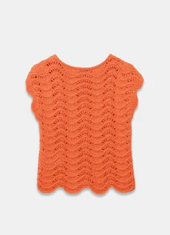 Online Embellished Crochet Knit Top Knitted Tops|Knitted Tops