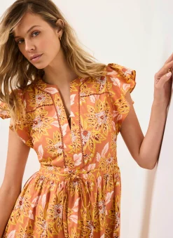 Floral Print Cotton Midi Dress Summer Dresses|Midi Dresses