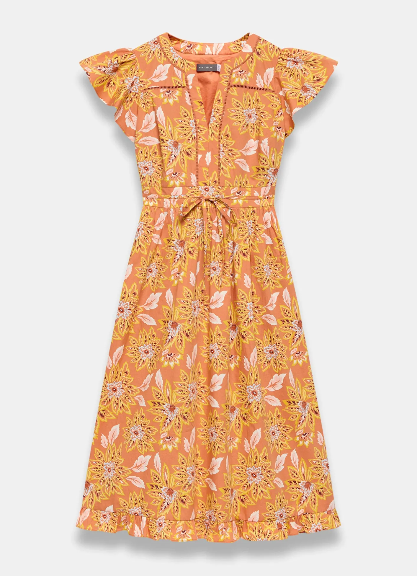 Floral Print Cotton Midi Dress Summer Dresses|Midi Dresses