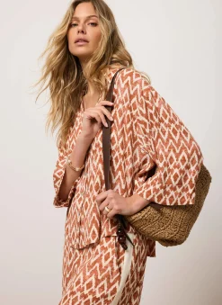 Hot Geo Print Resort Shirt Shirts & Blouses