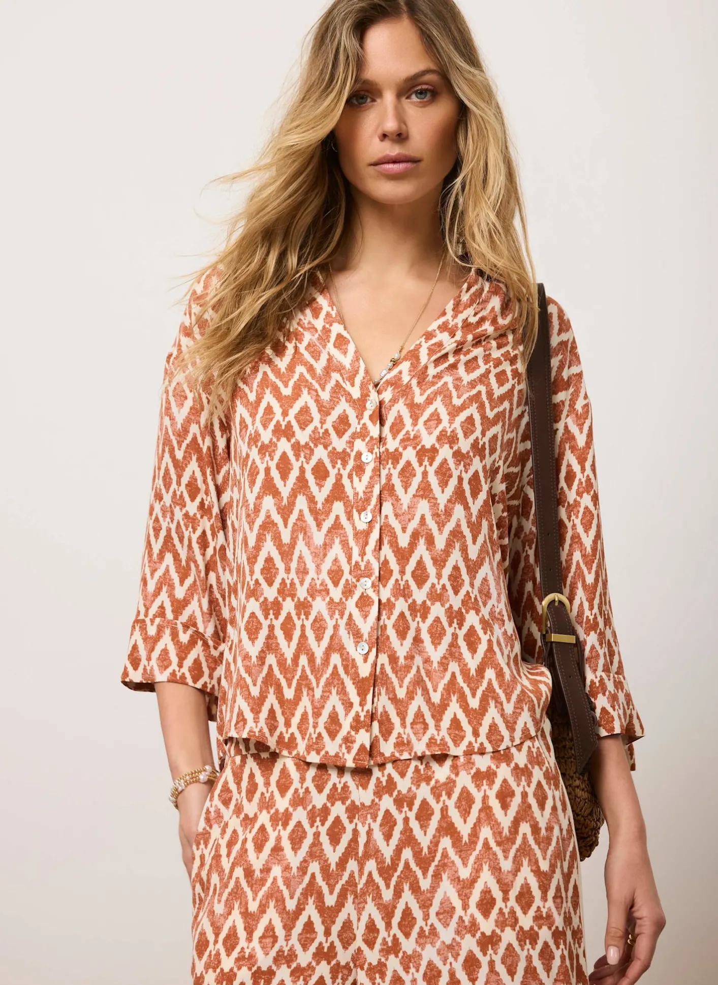 Hot Geo Print Resort Shirt Shirts & Blouses