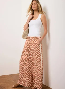 Discount Geo Print Wide Leg Trousers Wide Leg Trousers|Trousers