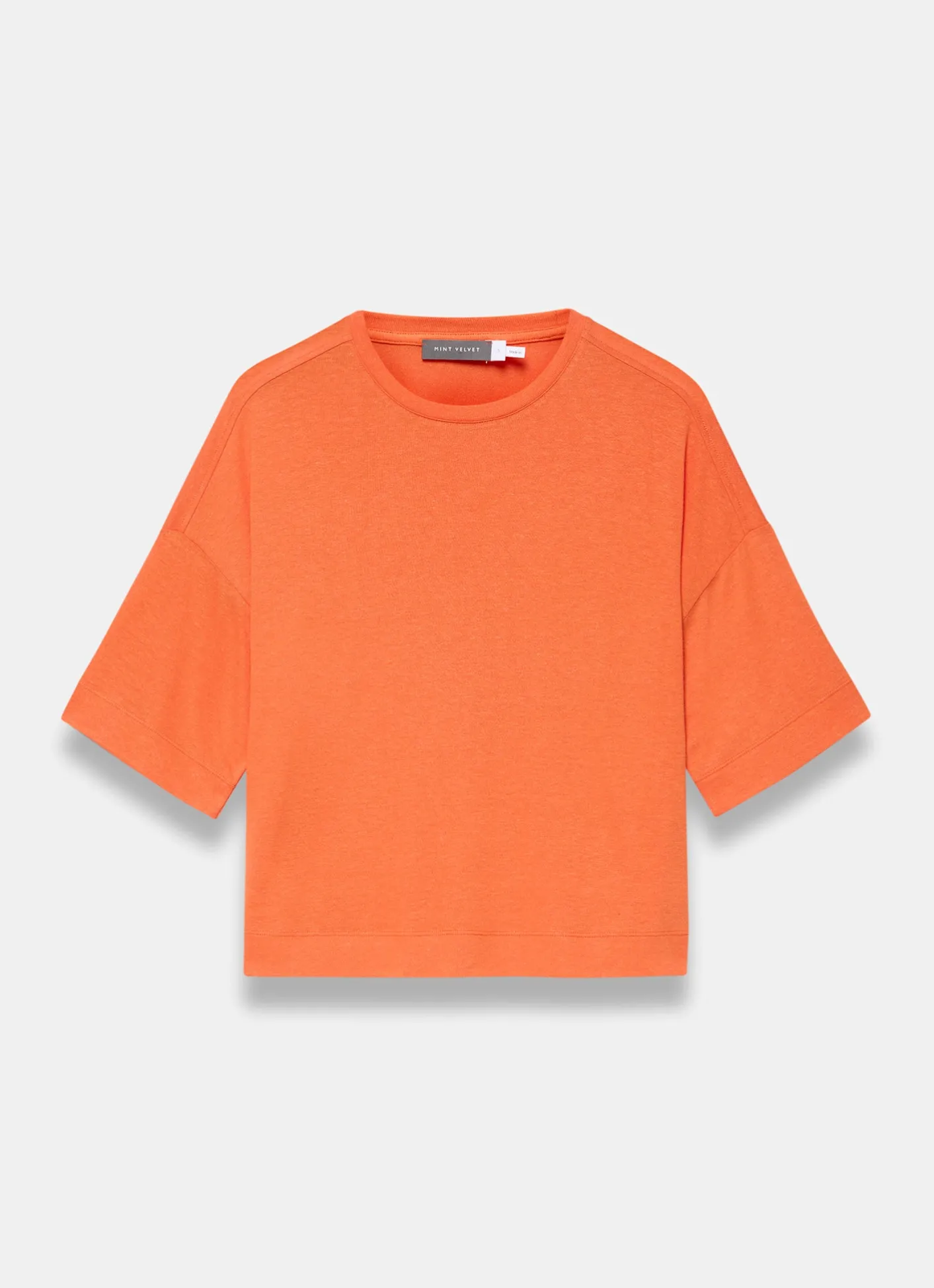 Linen Blend Boxy T-Shirt T-Shirts|T-Shirts