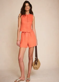 Outlet Linen Drawstring Shorts Shorts|Trousers