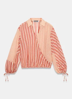 Online Striped Wrap Shirt Shirts & Blouses