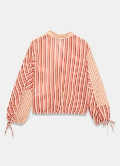 Online Striped Wrap Shirt Shirts & Blouses