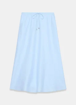 Pale Linen Bias Midi Skirt Midi Skirts|Skirts