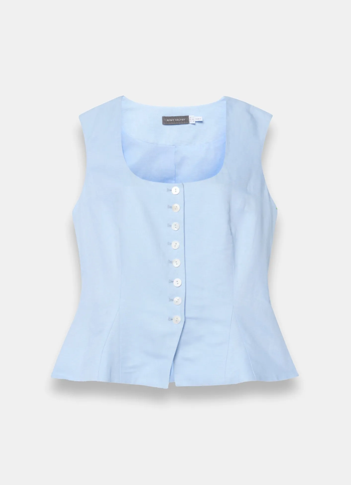 Best Pale Linen Blend Peplum Waistcoat Waistcoats