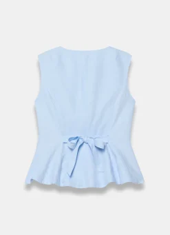 Best Pale Linen Blend Peplum Waistcoat Waistcoats