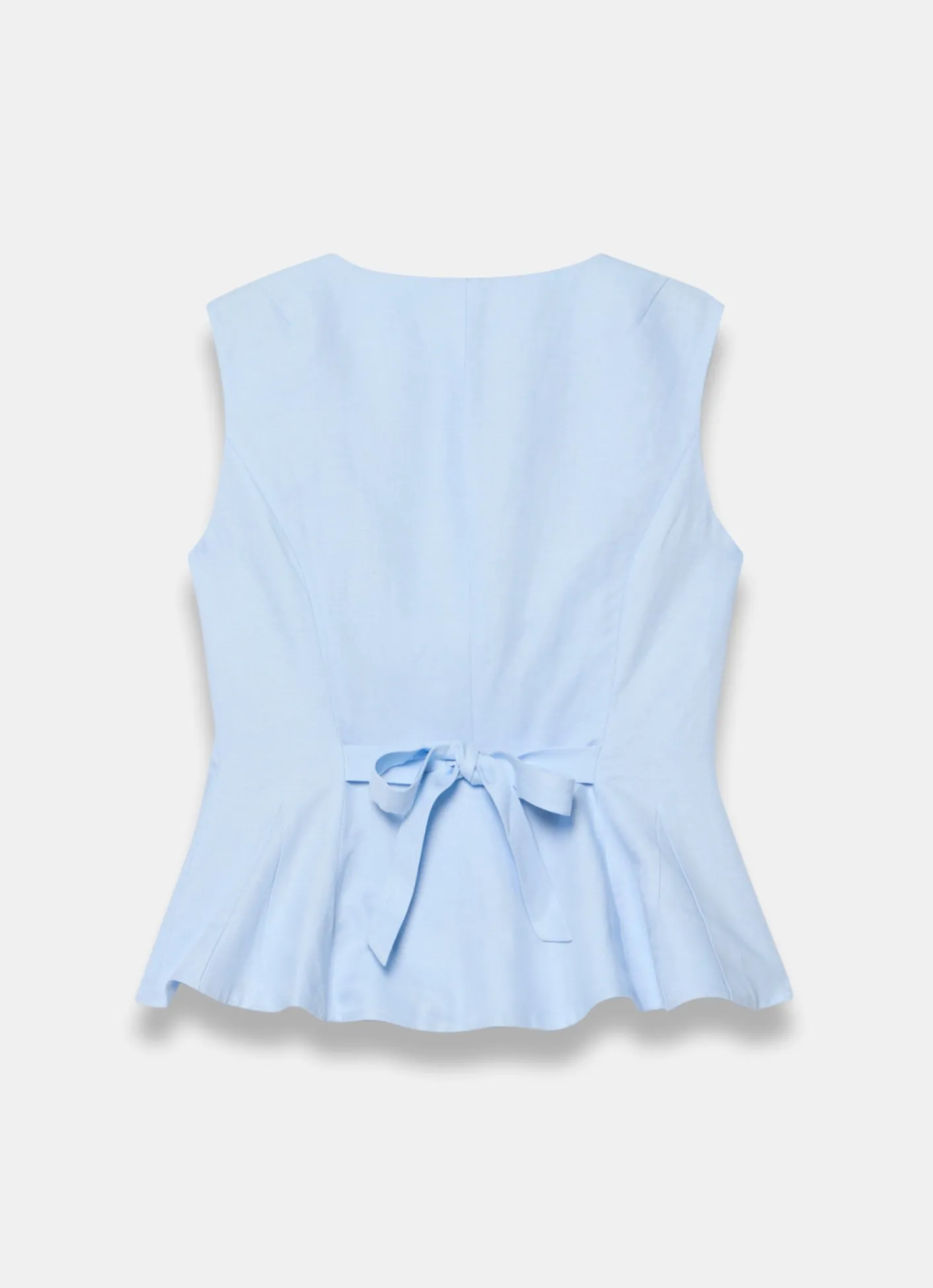 Best Pale Linen Blend Peplum Waistcoat Waistcoats