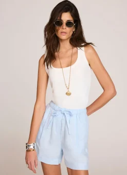 Online Pale Linen Drawstring Shorts Shorts|Trousers