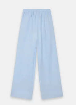 Clearance Pale Linen Drawstring Wide Leg Trousers Wide Leg Trousers|Trousers