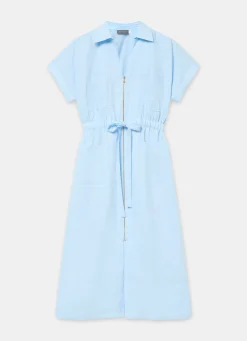 Outlet Pale Linen Midi Shirt Dress Summer Dresses|Linen Dresses