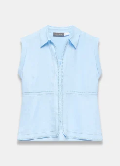 Outlet Pale Linen Sleeveless Shirt Shirts & Blouses|All Tops