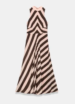 Best Pink & Striped Halter Maxi Dress Occasion Dresses|Occasion Dresses