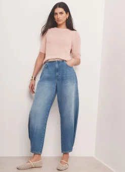 Hot Pink Cotton Blend Knit Top Knitted Tops|Knitted Tops