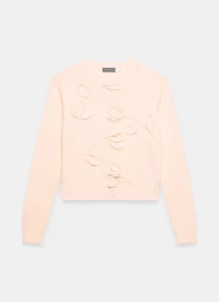 Online Pink Floral Applique Popper Cardigan Cardigans|Jumpers & Cardigans