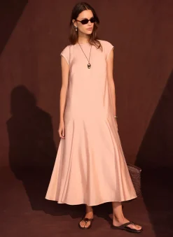 Outlet Pink Full Hem Midi Dress Midi Dresses