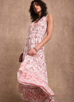 Online Pink Geo Print Maxi Dress Summer Dresses|Maxi Dresses