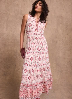 Online Pink Geo Print Maxi Dress Summer Dresses|Maxi Dresses