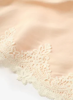 Pink Lace Trim Scarf Scarves