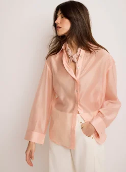 Discount Pink Linen Embellished Neck Scarf Scarves