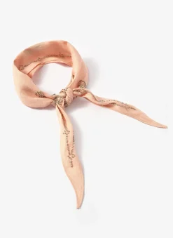 Discount Pink Linen Embellished Neck Scarf Scarves