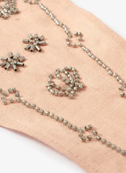 Discount Pink Linen Embellished Neck Scarf Scarves