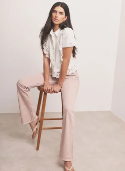 Online Pink Patch Pocket Flared Jeans Jeans|Flared Jeans