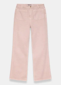 Online Pink Patch Pocket Flared Jeans Jeans|Flared Jeans