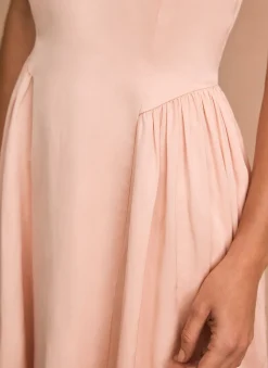 Pink Ruched Detail Midi Dress Occasion Dresses|Occasion Dresses