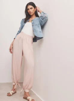 Discount Pink Soft Balloon Trousers Wide Leg Trousers|Trousers