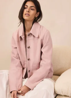 Outlet Pink Suede Jacket Jackets|Leather & Suede Jackets
