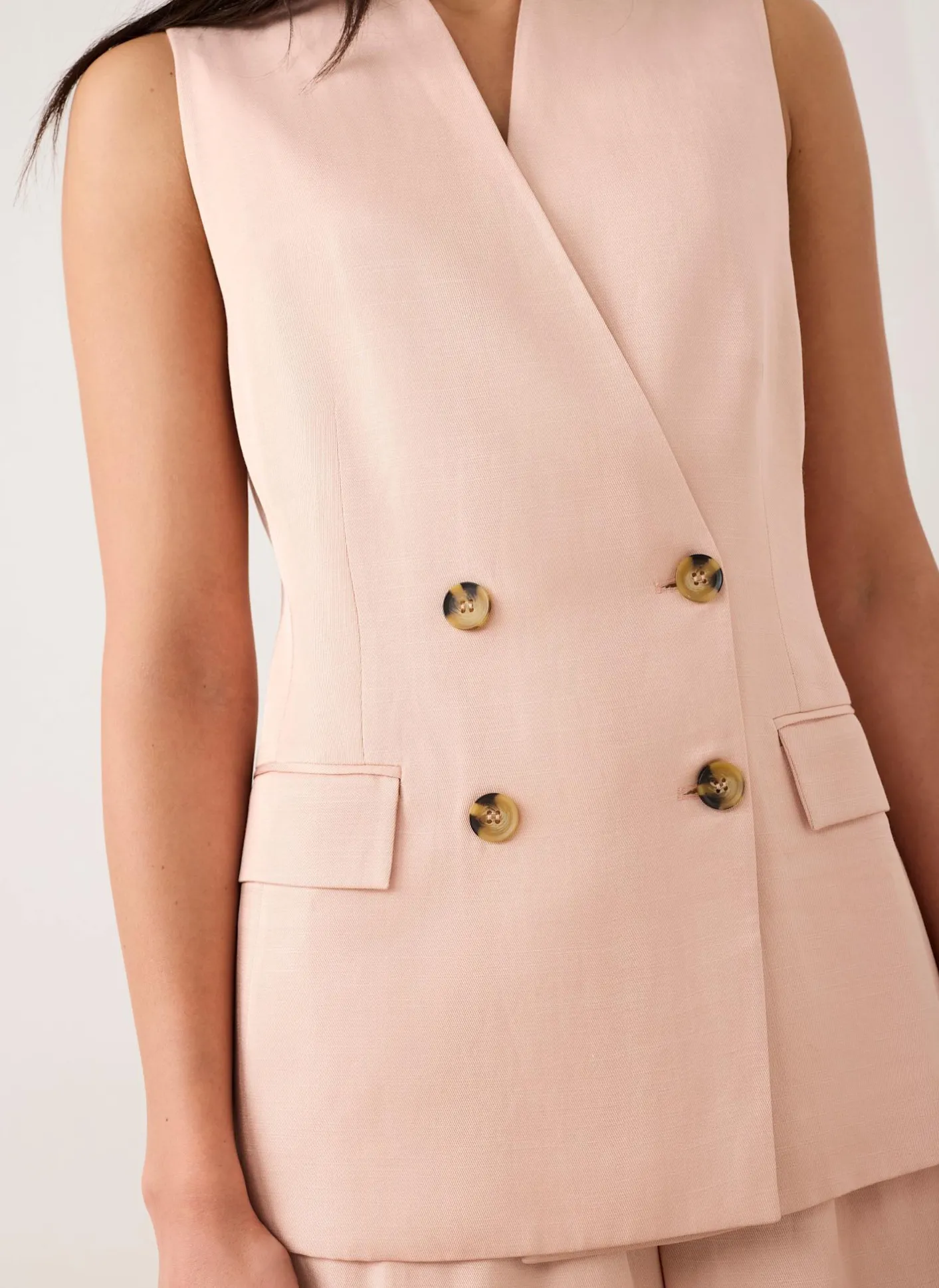 Outlet Pink Tailored Longline Waistcoat Waistcoats