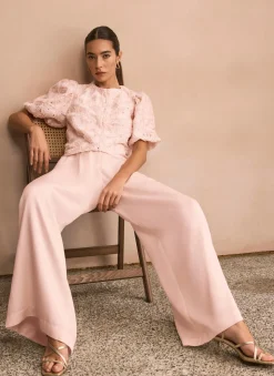 New Pink Textured Puff Sleeve Blouse Mv Limited|Shirts & Blouses