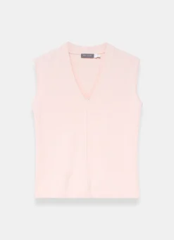 Best Pink Wool Blend Sleeveless Knit Top Knitted Tops|Knitted Tops