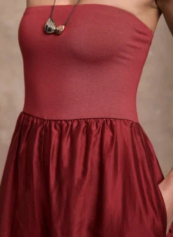 Discount Red Bandeau Balloon Jumpsuit Jumpsuits