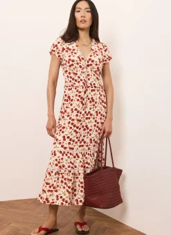 New Cherry Print Midi Dress Summer Dresses|Midi Dresses